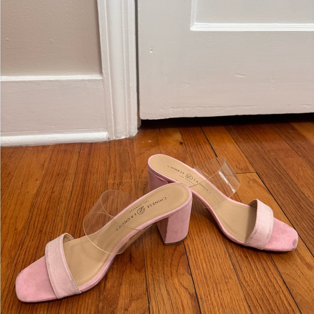 Chinese Laundry Pink Block Heel Sandals